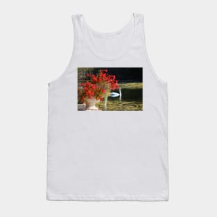 Swan And Flowers Tank Top